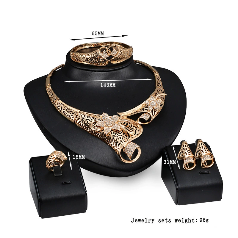 Золотой модный набор для невесты, аксессуар, европейский стиль, Aliexpress, набор из 4 piezas, оптом