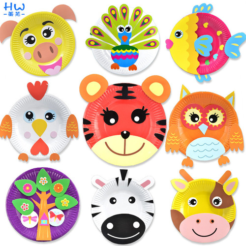 Children's educational toys diy production paper plate sticker painting creative color sticker sticker kindergarten handmade toys