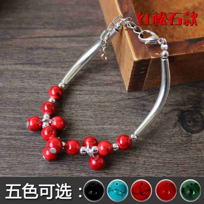 小商品小礼品混批发云南丽江民族风饰品藏银手串松石手链女QSL035|ru