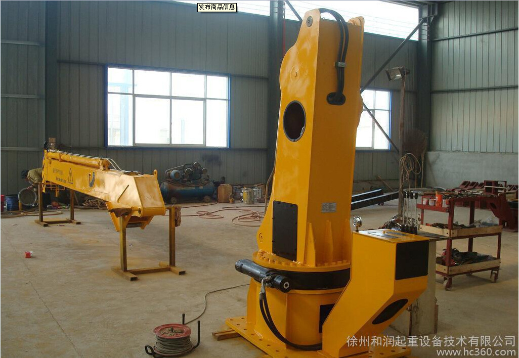 8吨船用吊机 折臂式船吊 船尾吊厂家8吨液压船用起重机