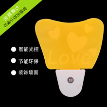 电子产品批发可定制led七彩智能台灯光控创意心形小夜灯