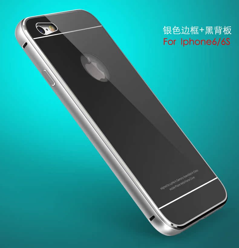 Luphie Aircraft Aluminum Metal Frame 9H Tempered Glass Back Cover Case for Apple iPhone 6S Plus