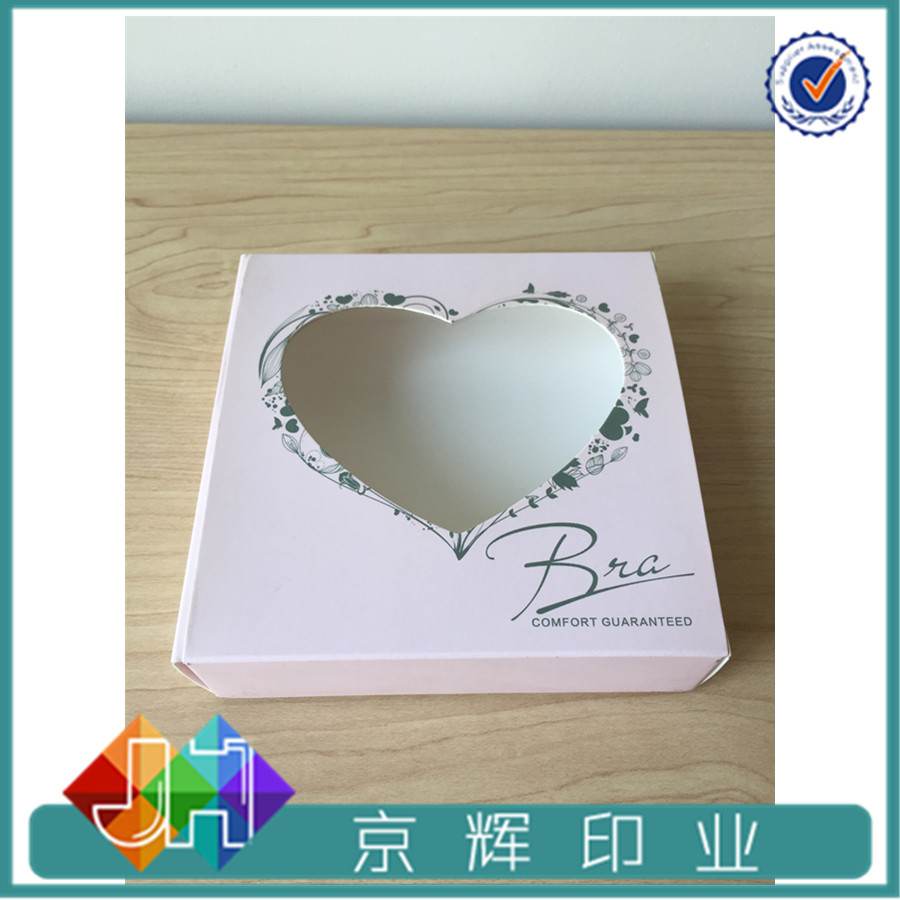 厂家定做 化妆品粉饼包装 pvc塑料开窗纸盒 耳机心形窗口包装盒