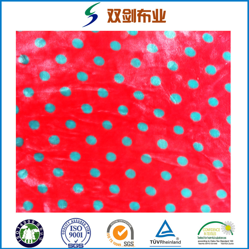 专业供应经编睡衣面料剪花印花珊瑚绒 舒棉绒 法兰绒