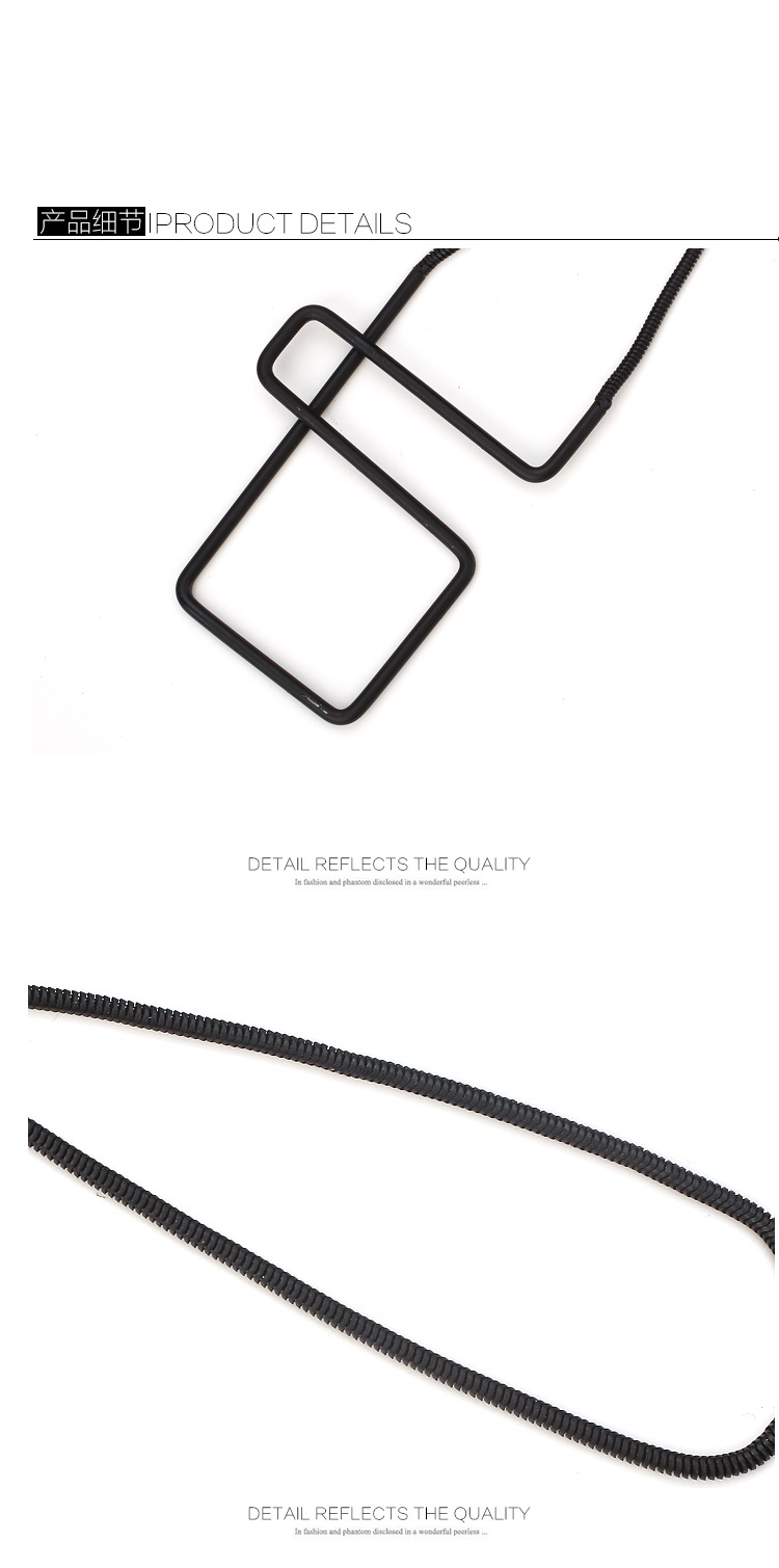 45g Weight Necklace Classification Wedding, Travel Occasion Alloy Material Geometric Pattern Women'S Gender Plating Design Fashion Style Fashion Black Rope Labyrinth Necklace 8
