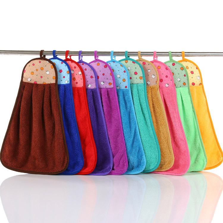 Coral fleece hand towel soft children adult towel kitchen bathroom thick hanging towel cleaning absorbent towel