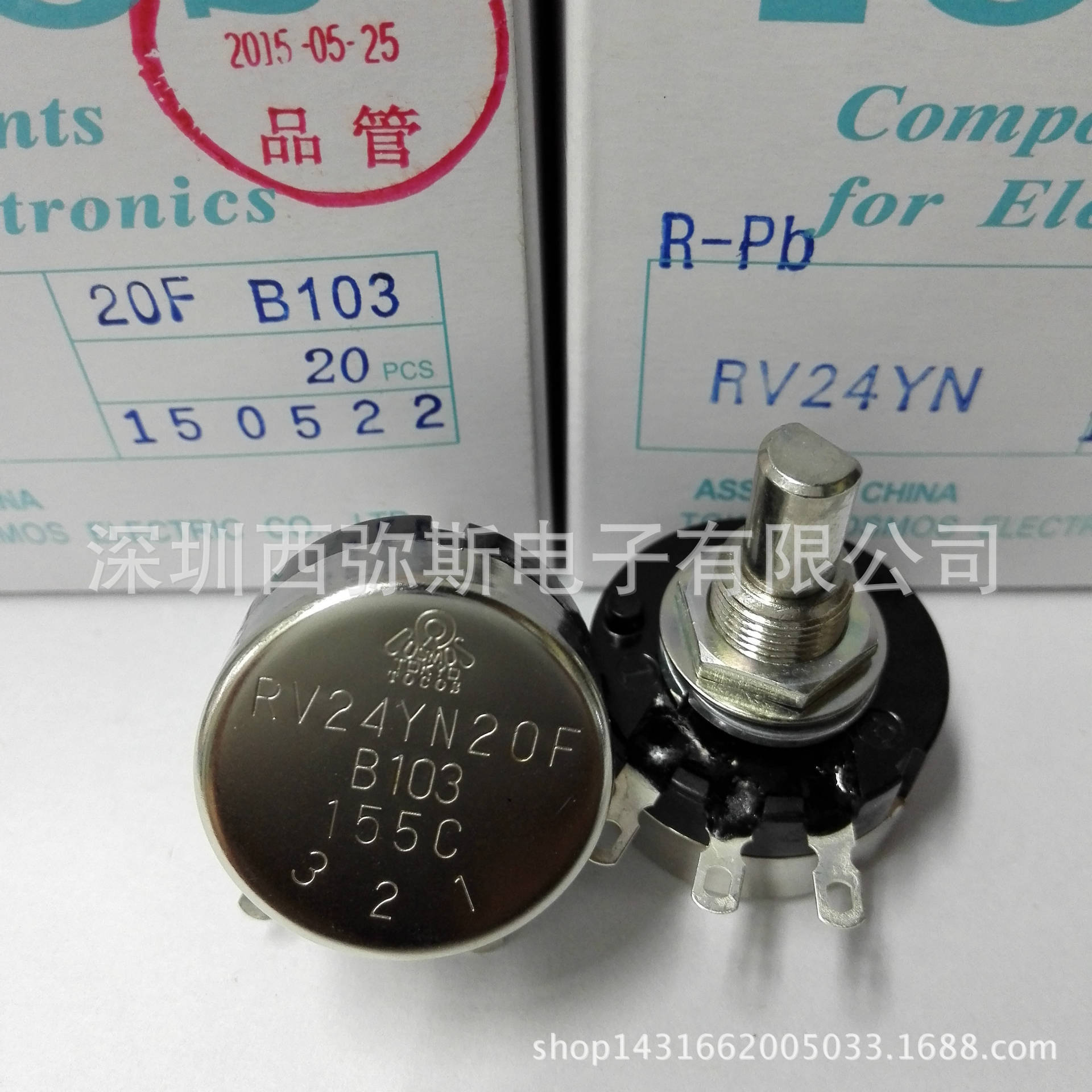 正宗原装日本TOCOS单圈碳膜电位器RV24YN20FB103 半轴电位器