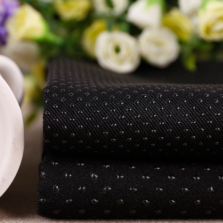 厂家现货 爆款滴塑手套防滑垫 全涤华达呢斜纹 涤纶面料 现货供应