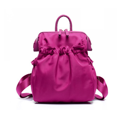 紫魅女包2015夏款潮韩版休闲时尚学生尼龙轻便褶皱双肩包女背包