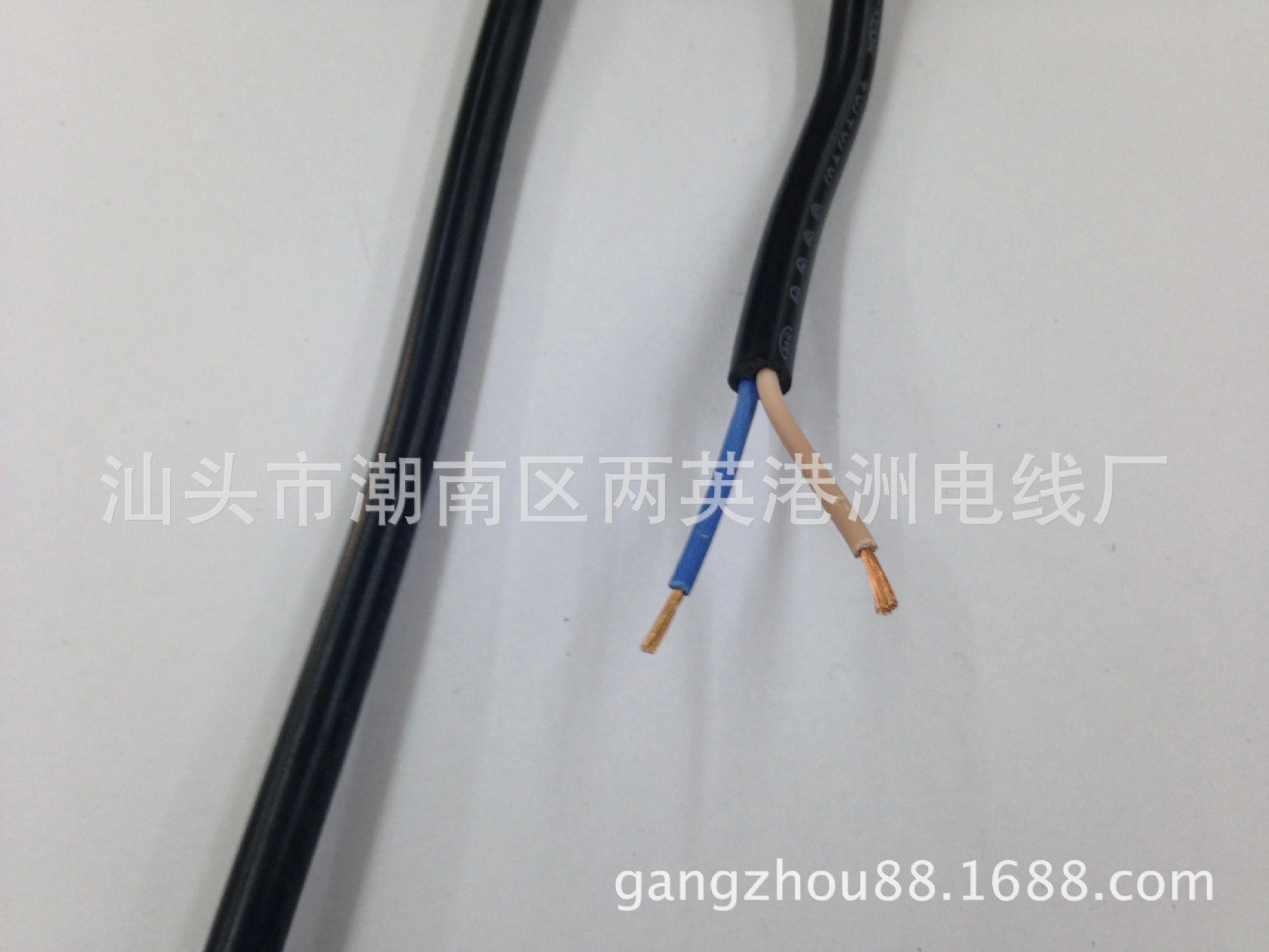 插头连接线2芯护套线 监控电源线 CE认证全铜2芯0.5电源线 现货
