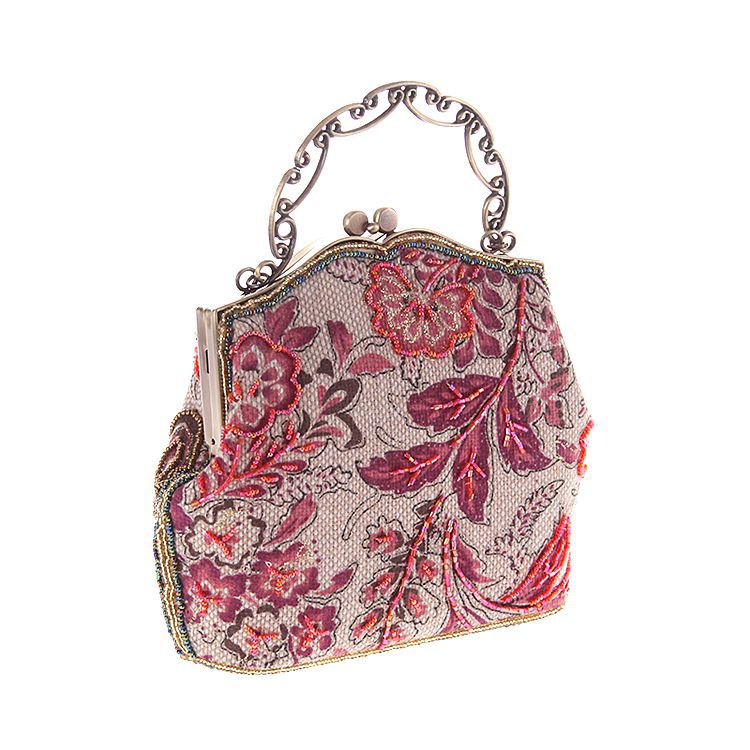 Burlap Beaded Embroidered Bag Handbags Craft Bag Ladies Bag Classical Beaded Bag display picture 8