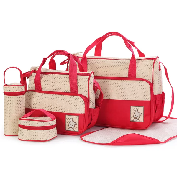 [Factory Explosions] Mummy Bag Multifunctional Mother Bag Flower Yao Cloth Size Five-piece Set Mummy Bag 5-piece Set