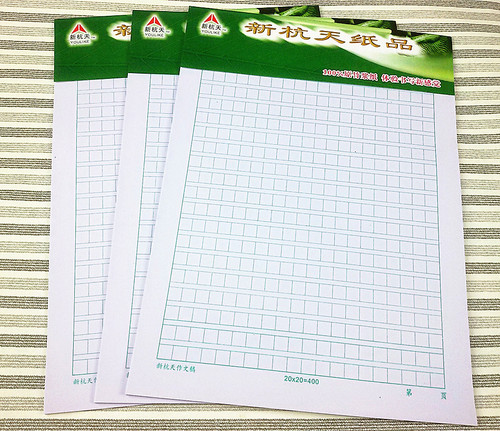 16K letter paper, letterhead, small squares, single and double lines, draft paper, composition calligraphy draft paper, 21 sheets