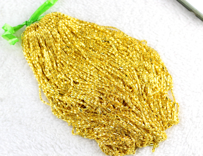 跑江湖倒插小赠品礼品 倒插仿黄金项链 细空心项链 倒插玉米项链