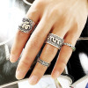 Retro ring, set, European style, 4 piece set