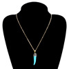 Accessory, multicoloured turquoise pendant, necklace, suitable for import, European style