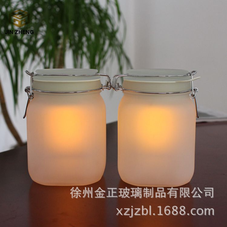 厂家现货销售   派对装饰品蒙砂玻璃太阳能灯罐  阳光罐