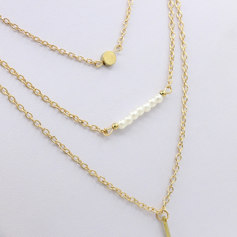 New Fashion Simple  Beautiful   Pearl Sticks Multi-layer Necklace Nihaojewelry Wholesale display picture 9