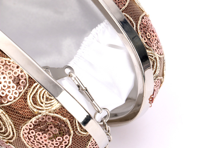 Embroidery Hard-Surface Clutch Bag