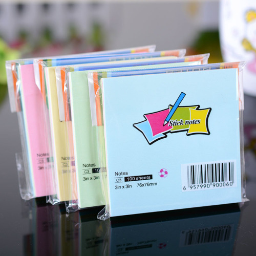E0317 Colorful Square Note Paper Life Memo Sticker Office Phone Message Sticky Note N Times 100 Pieces
