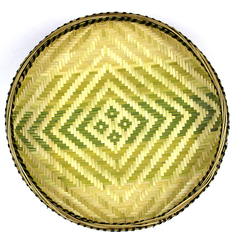 民間手工編織竹匾 竹簸箕 竹米篩 竹制工藝品晾曬竹器精編竹扁