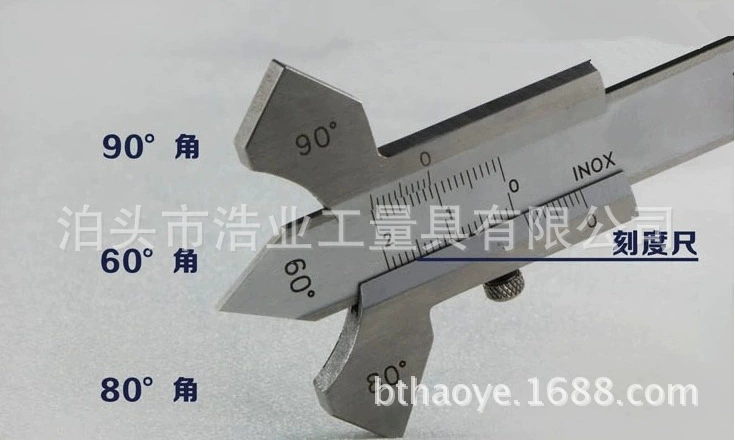 Линейка для контроля сварного шва с нониуром Высота сварного шва 0-8 толщина углового шва 0-20 Угол паза 60708090 градусов