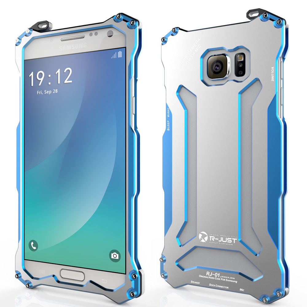 R-Just Gundam Aerospace Aluminum Contrast Color Shockproof Metal Shell Outdoor Protection Case for Samsung Galaxy Note 5