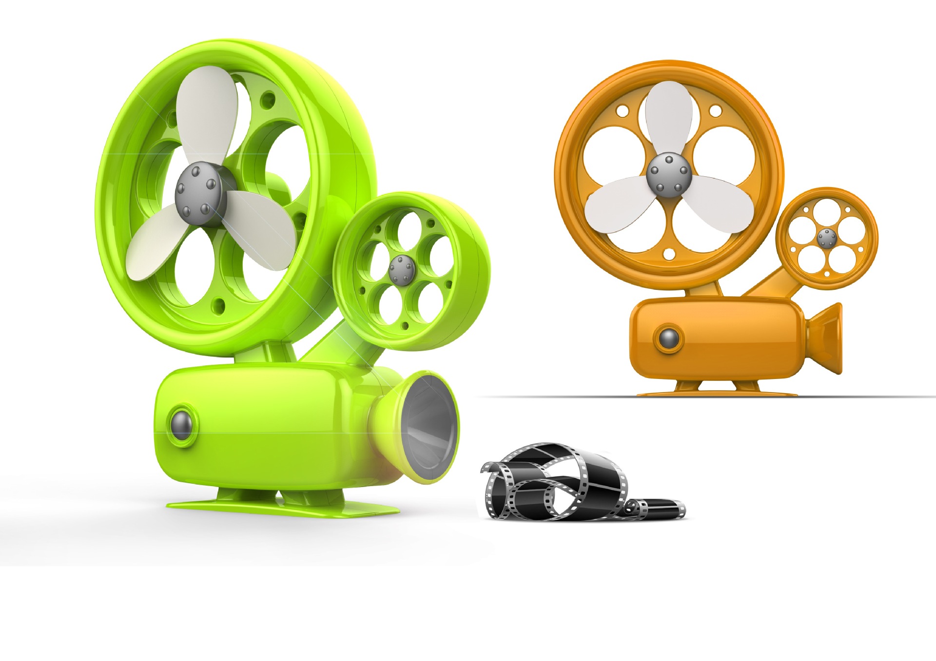 Factory direct new projector charging fan mini portable battery office small fan creative gift, a single note style2