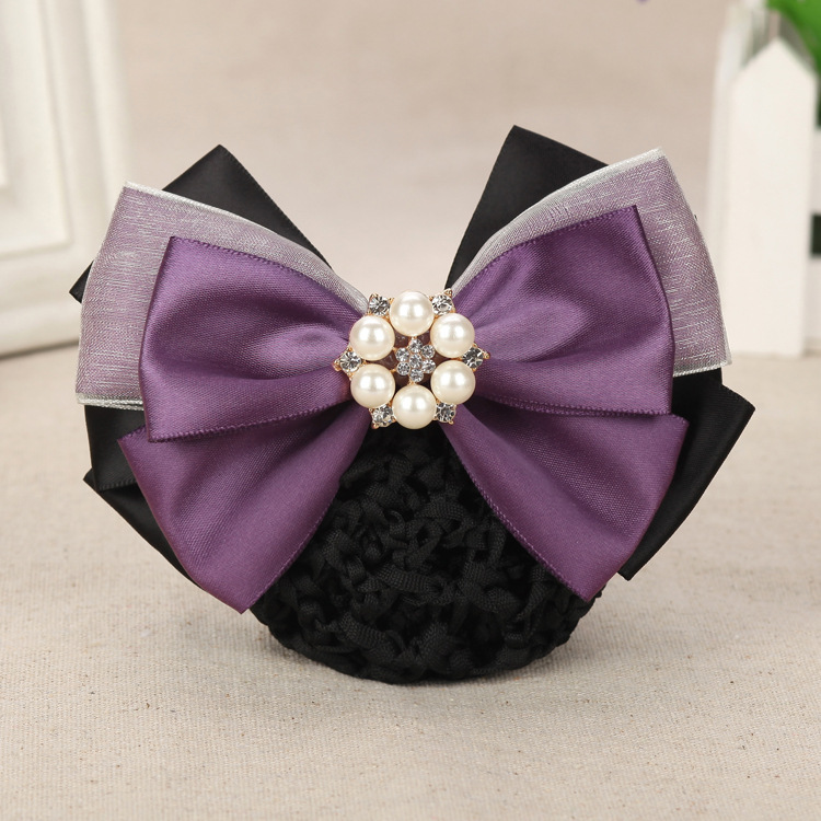 Hangsheng Professional Hair Salon Korean version pearl hair accessory Nurse Hair Net Bag Hotel Work hair clip pic 32