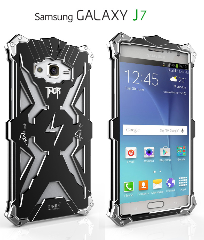 SIMON THOR Aviation Aluminum Alloy Shockproof Armor Metal Case Cover for Samsung Galaxy J7 & J5