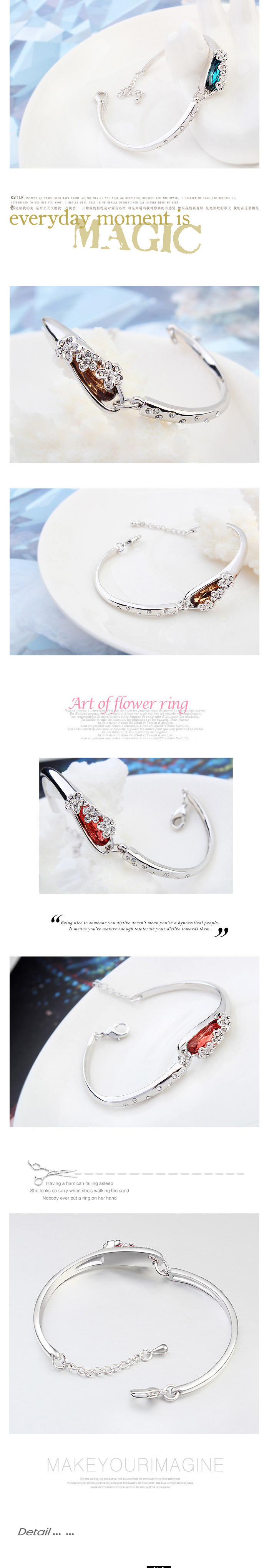 Style Simple Fleur Alliage Incruster Cristal Artificiel Femmes Bracelets 1 Pièce display picture 1