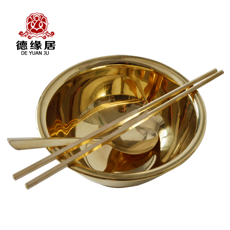 铜器碗筷家居日常用品 铜碗铜勺铜筷子套装餐具工艺礼品大量批发