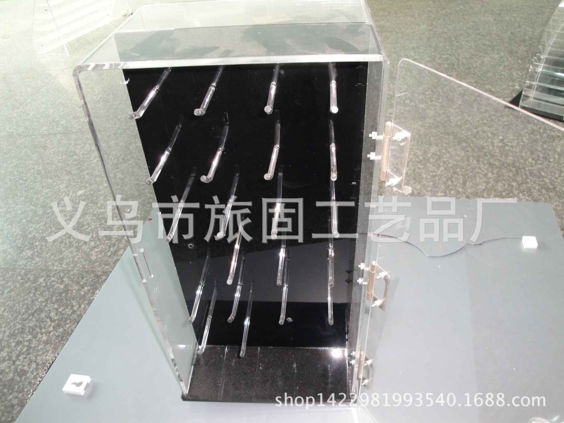 厂家直销亚克力制品展示架 专业定制旋转礼品展示柜 钥匙扣展示柜