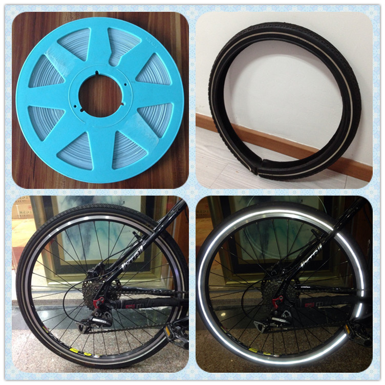 厂家供应 新品5mm银白色 彩色轮胎反光带 可热贴于轮胎带橡胶料上