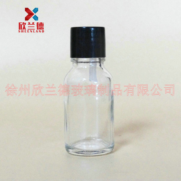 15ml绿色/透明/棕色/蓝色玻璃精油瓶配套胶头滴管塑料盖