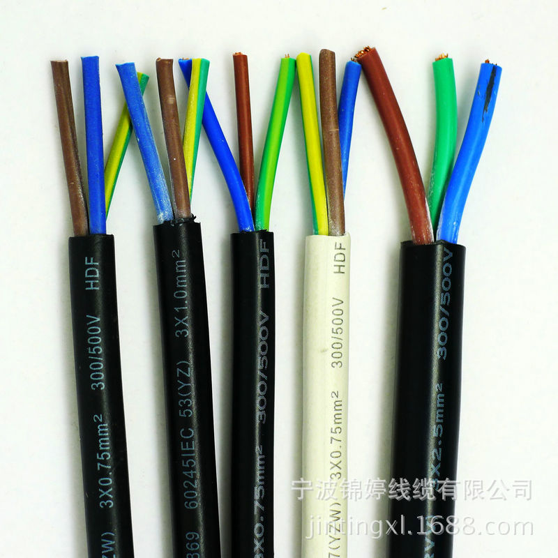 浙江锦婷线缆生产PAH阻燃低温欧洲REACH橡胶线PVC电源线H05RN-F