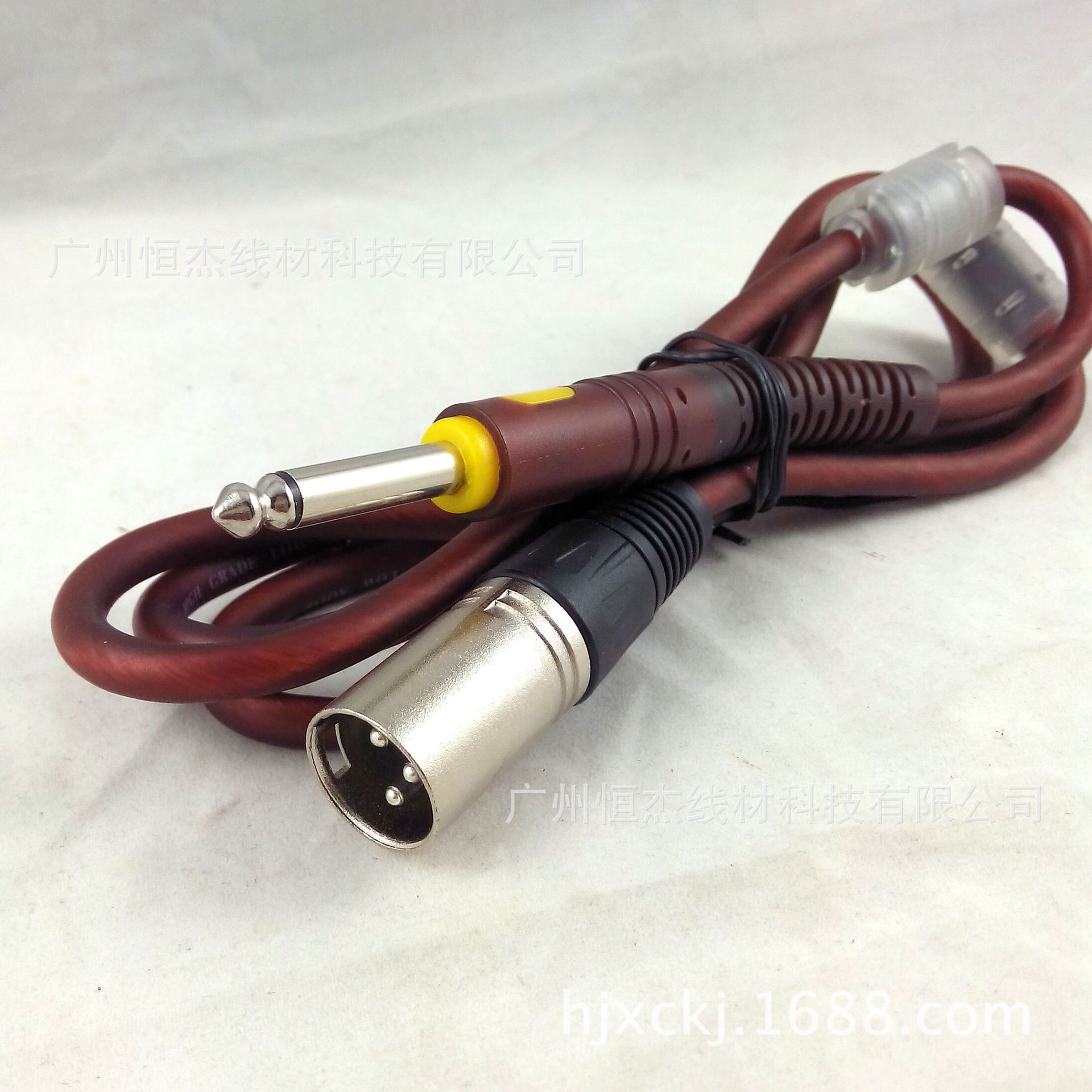 供应6.35转卡侬头 麦克风线 6.35咪头对卡侬话筒线 调音台连接线