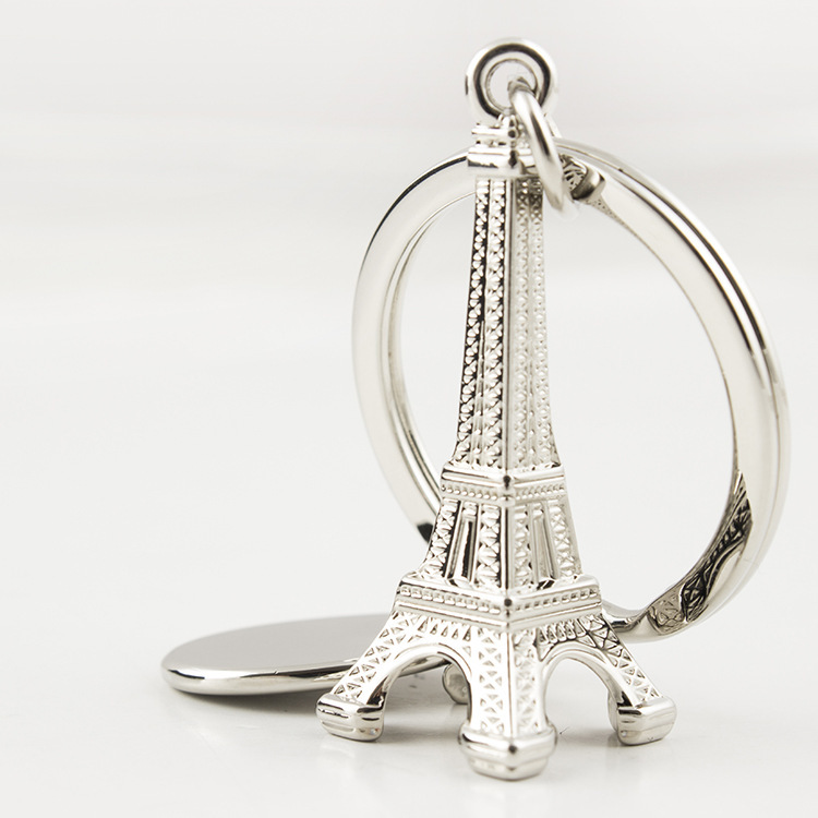 Personalized Creative Tourist Souvenirs French Paris Style Jewelry Paris Tower Keychain Engraving LOGo