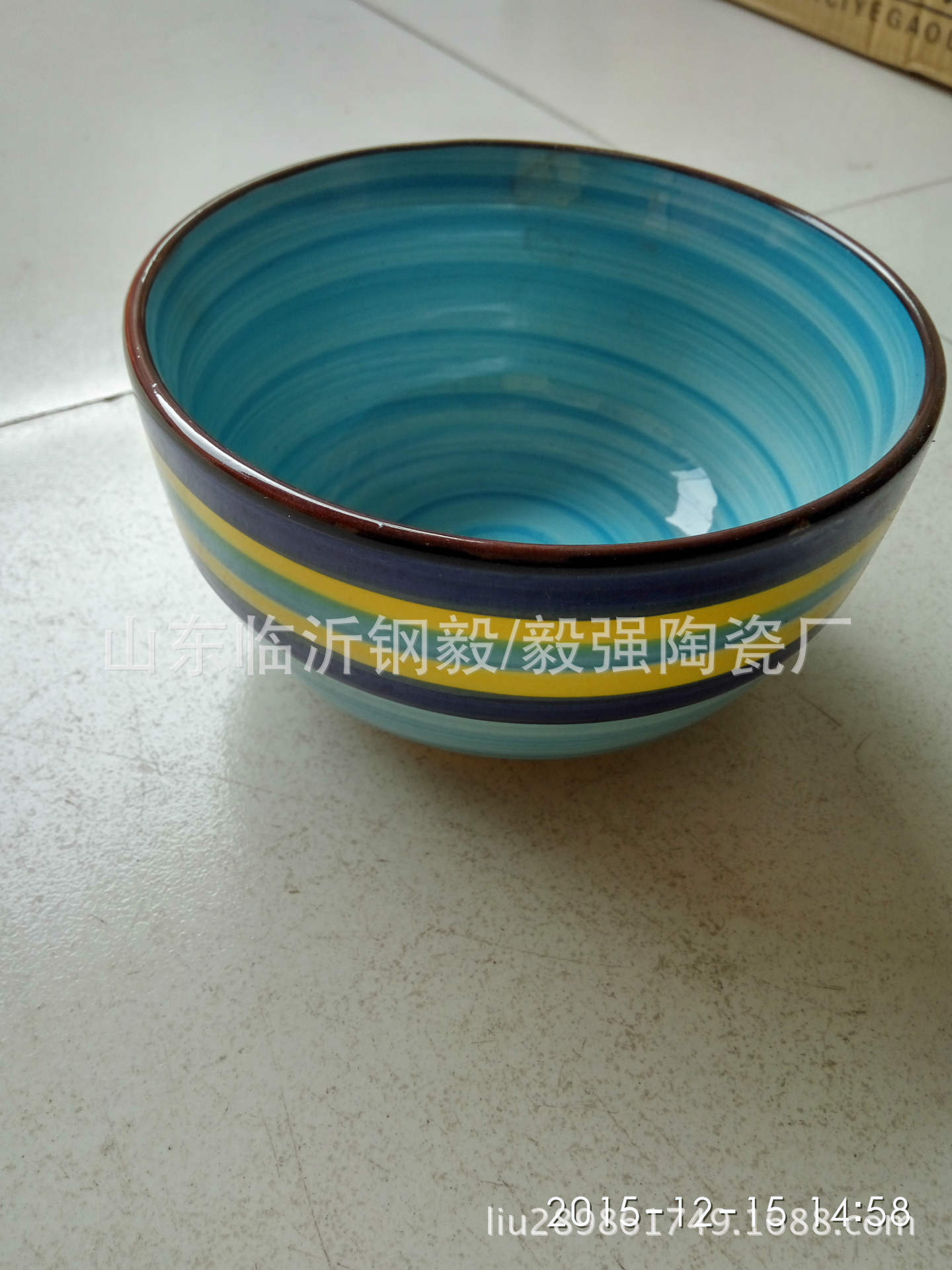 陶瓷 4.5英寸彩条彩虹碗色釉碗直口碗家用瓷