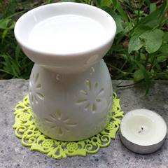 Manufacturer Direct Sales Cherry Blossom Ceramic Ornament Night Light Essential Oil Burner Creative Mini Aromatherapy Lamp Essential Oil Candle