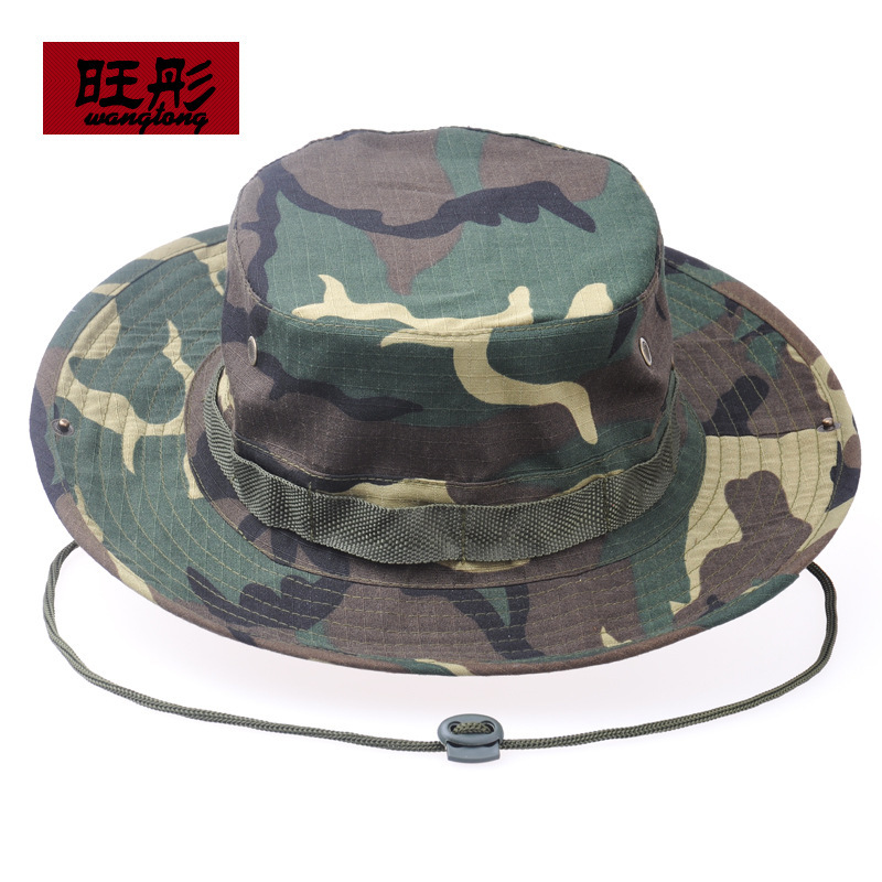 Jungle Bonnie Hat Men's and Women's Fishing Sun Protection Round Edge Camouflage Hat Korea Outdoor Leisure Mountaineering Fisherman Hat Summer