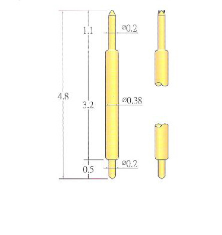 现货特价销售双头弹簧探针 kts038 进口POGO PIN双头高频探针