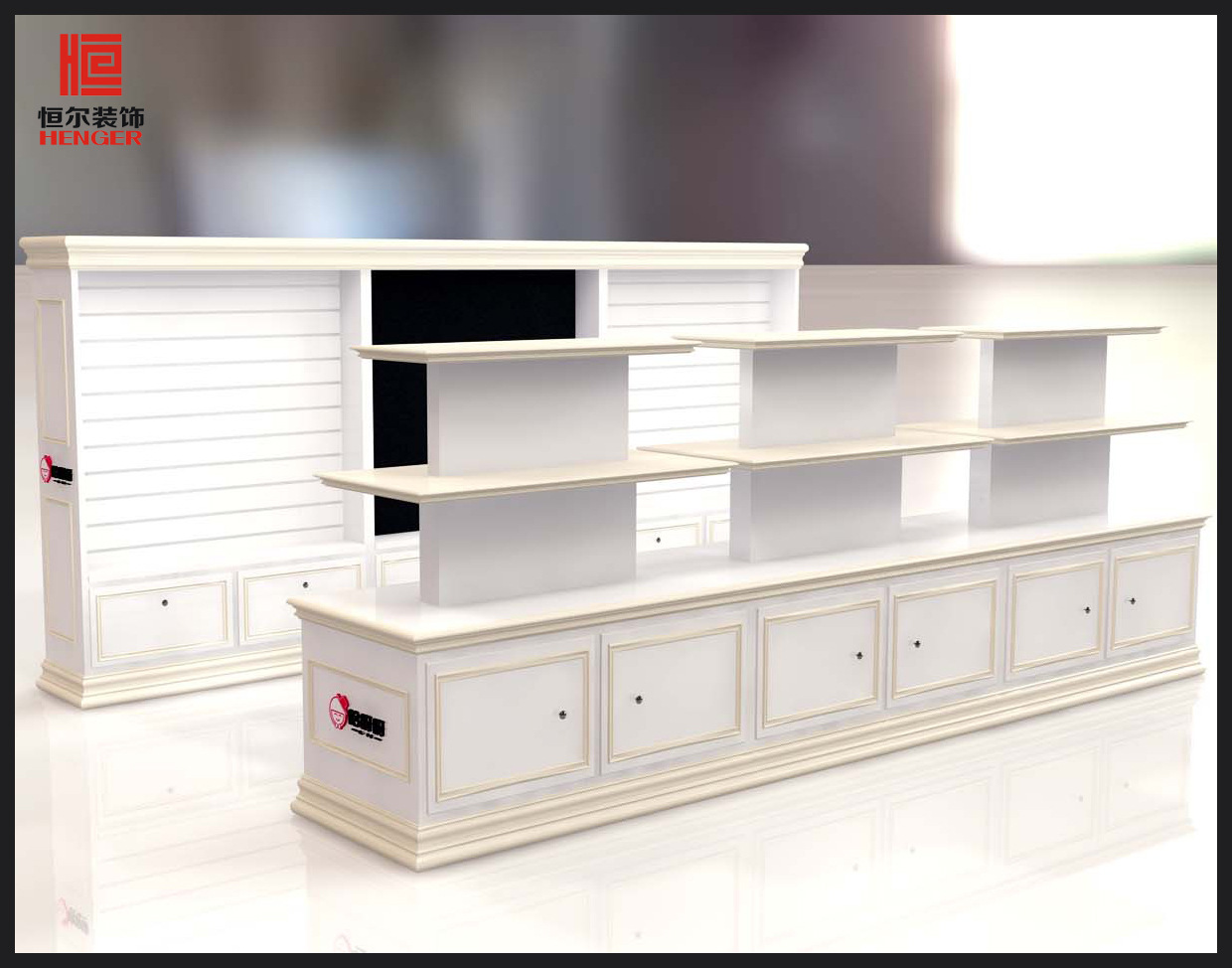 工厂直销 服装店铺专用烤漆展示柜 专业展柜设计师为您量身定制