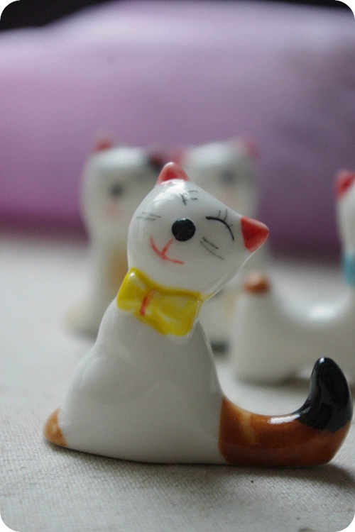 Zakka керамическая расписная кошка миска для chopsticks полка 4 смешанная доставка 7448 мазков