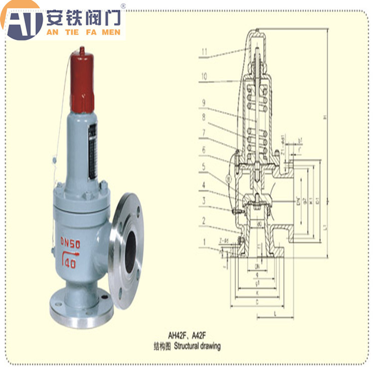 立式液相安全回流阀 AH42F-25C-DN50/DN80封闭式安全回流阀