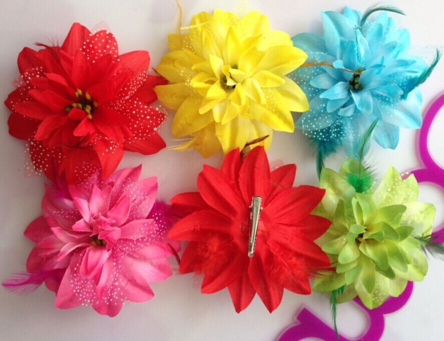 羽毛新娘手花民族舞头饰秧歌舞蹈肚皮舞古典舞台演出亮片头花舞会