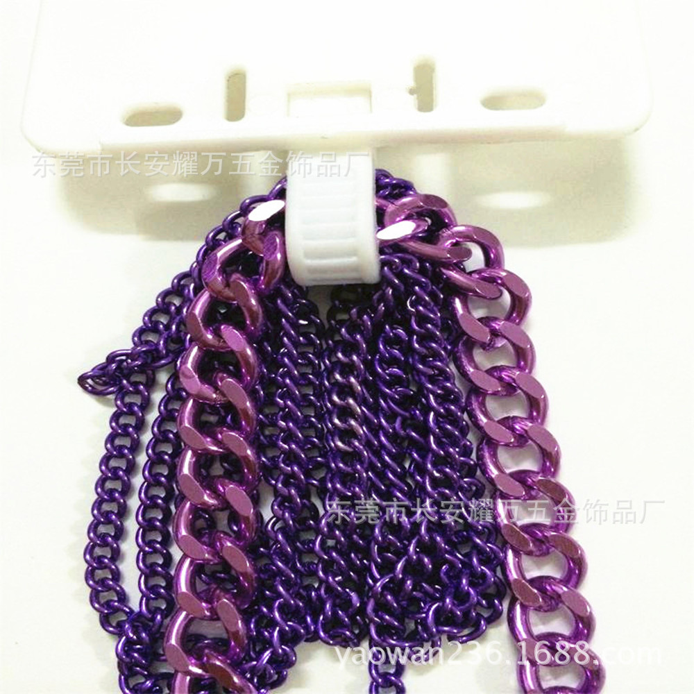 厂家批发优质侧身扭曲链彩色铝链条 箱包装饰链挂链货到付款
