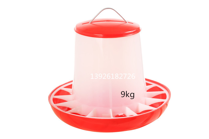 厂家直销 鸡用饲料桶9kg 自动料槽 料桶 鸡喂食器 养鸡设备 食槽