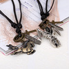 Retro leather necklace, European style, genuine leather, wholesale