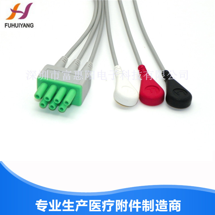 兼容迈瑞遥测3导心电导联线，遥测盒心电线，监护仪心电导联线